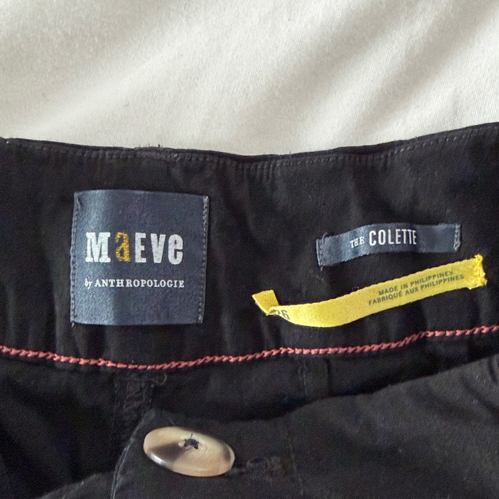 Maeve The Collette High Rise Cropped Wide Leg Pant Black 26 Anthropologie - Picture 3 of 16